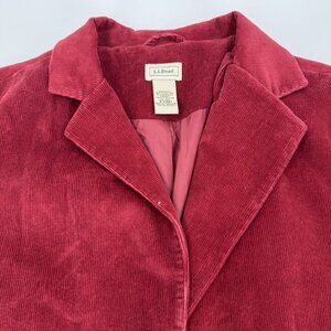 Vintage 90s L.L. Bean Womens 18 Corduroy Three Button Blazer Chino Jacket Grunge